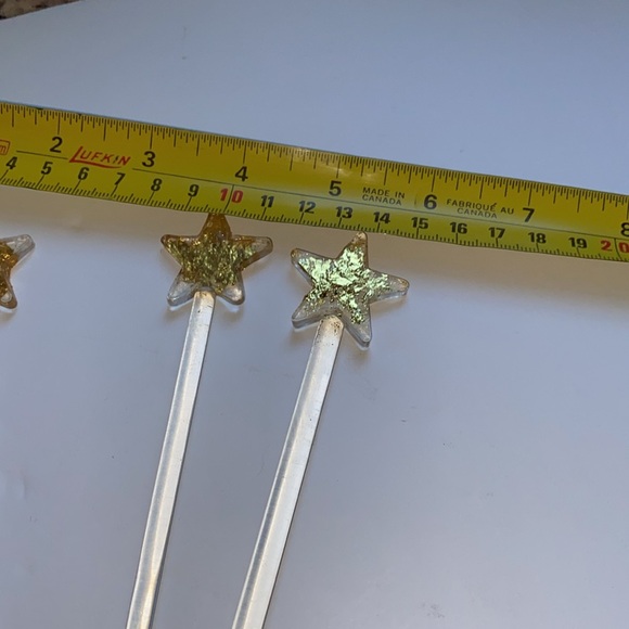 Vintage glass star stir sticks. Decorated with gold. - Picture 5 of 5